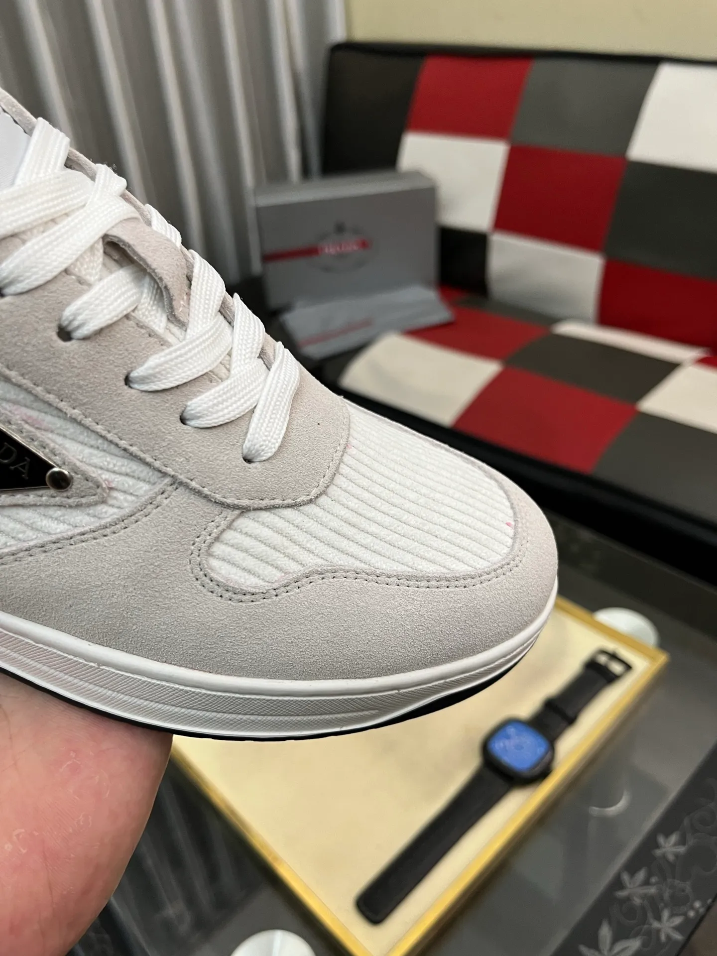 Men's shoes 💰380⌚️⌚️【PRADA】Prada casual shoes, originally developed 1:1, made of high-mercerized cowhide with imported cowhide, silk sheepskin lining, rubber outsole, comfortable and soft on the foot, size: 38-444️⃣Colors available